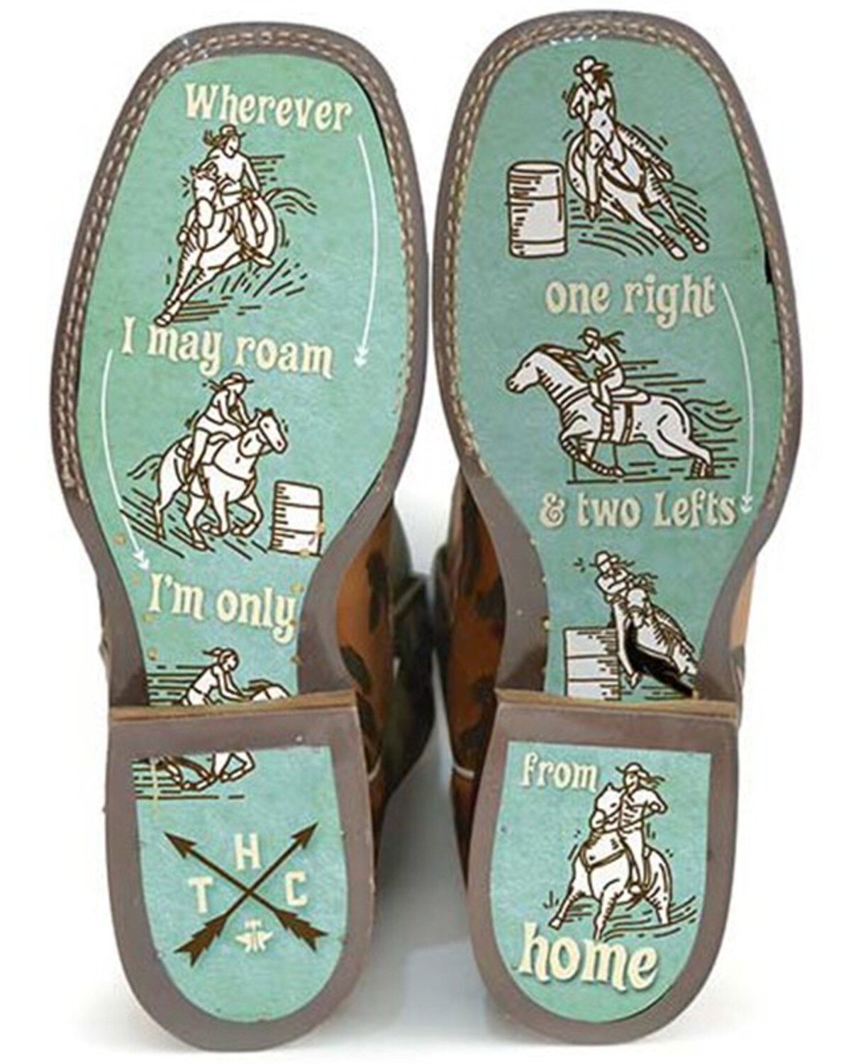 Image #2 - Tin Haul Women's Wild Rags Western Boots - Broad Square Toe, Tan, hi-res