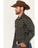 Image #2 - Rock & Roll Denim Men's Long Horn Print Long Sleeve Snap Stretch Western Shirt, Brown, hi-res