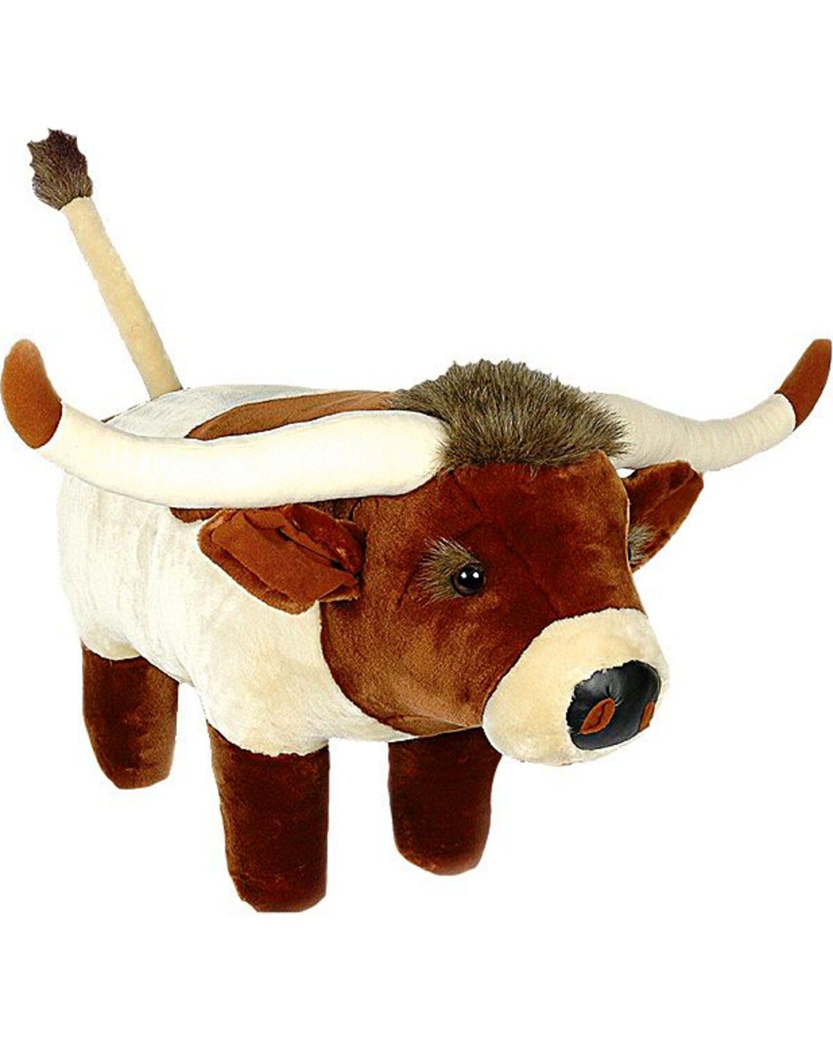 Image #1 - Longhorn Plush Footstool, Tan, hi-res