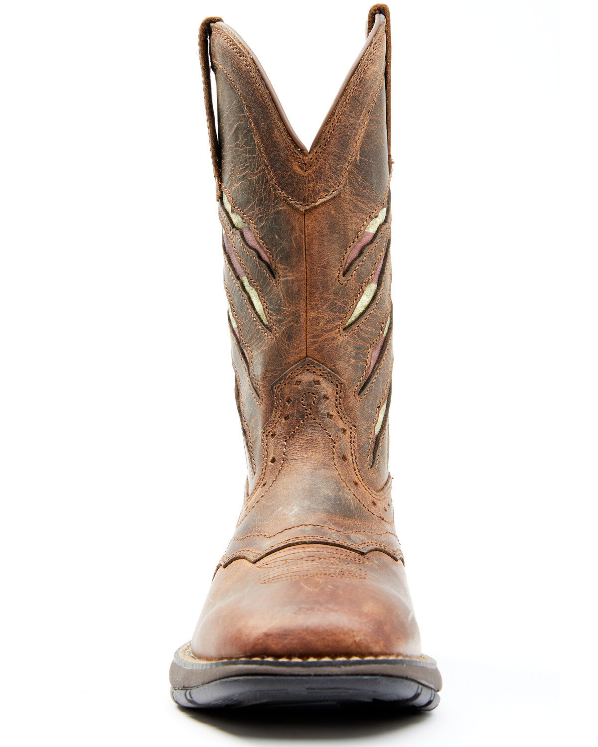 Image #4 - RANK 45&reg; Women's Xero Gravity Lite Flag Western Performance Boots - Broad Square Toe, Brown, hi-res