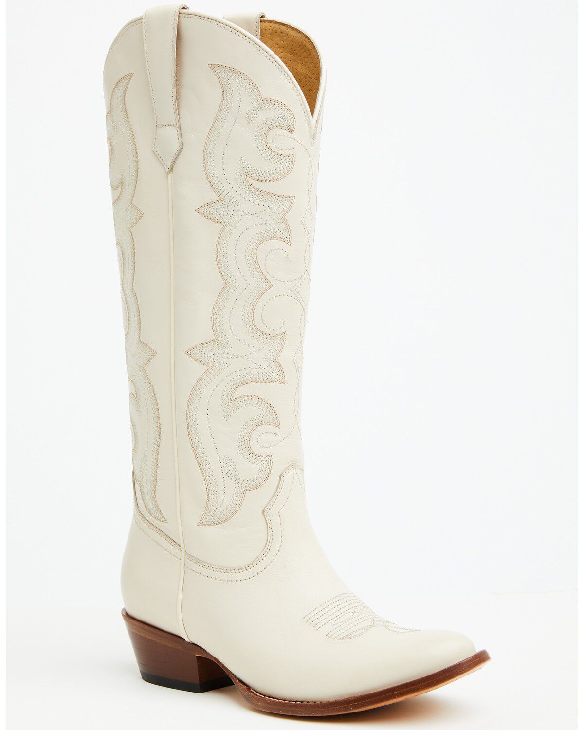 Shyanne Women's Amy Tall Western Boots - Round Toe, Cream, hi-res