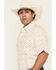 Image #2 - Ely Walker Men's Boot Barn Exclusive Geo Print Short Sleeve Snap Western Shirt, Cream, hi-res