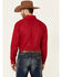 Image #4 - Roper Men's Solid Amarillo Collection Long Sleeve Button-Down Western Shirt, Red, hi-res