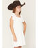 Image #2 - Originality Girls' Emma Tie Back Dress, White, hi-res