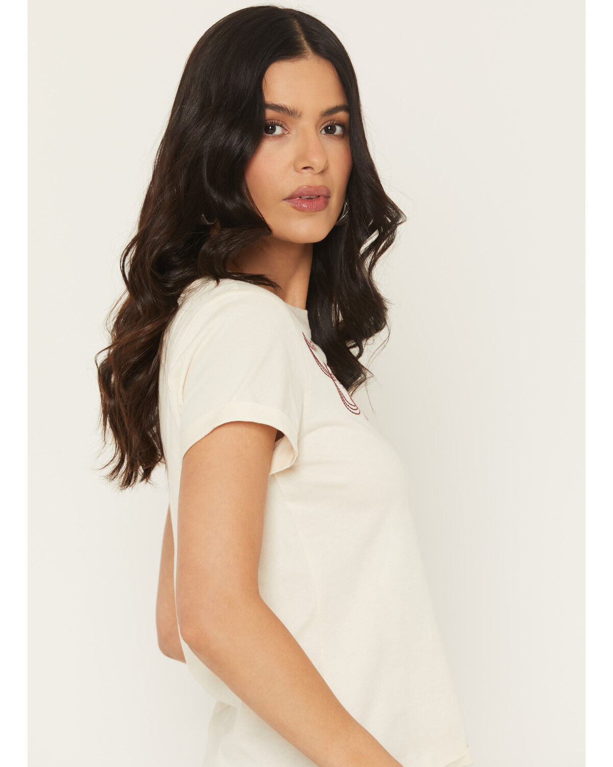 Image #3 - Idyllwind Women's Warren Boot Stitch Short Sleeve Tee, Cream, hi-res