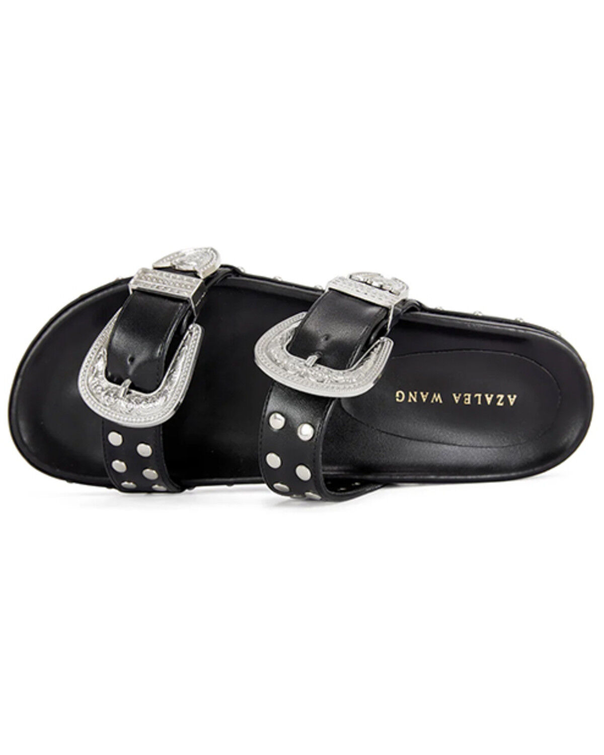 Image #4 - Azalea Wang Women's Tegan Buckle Sandals, Black, hi-res