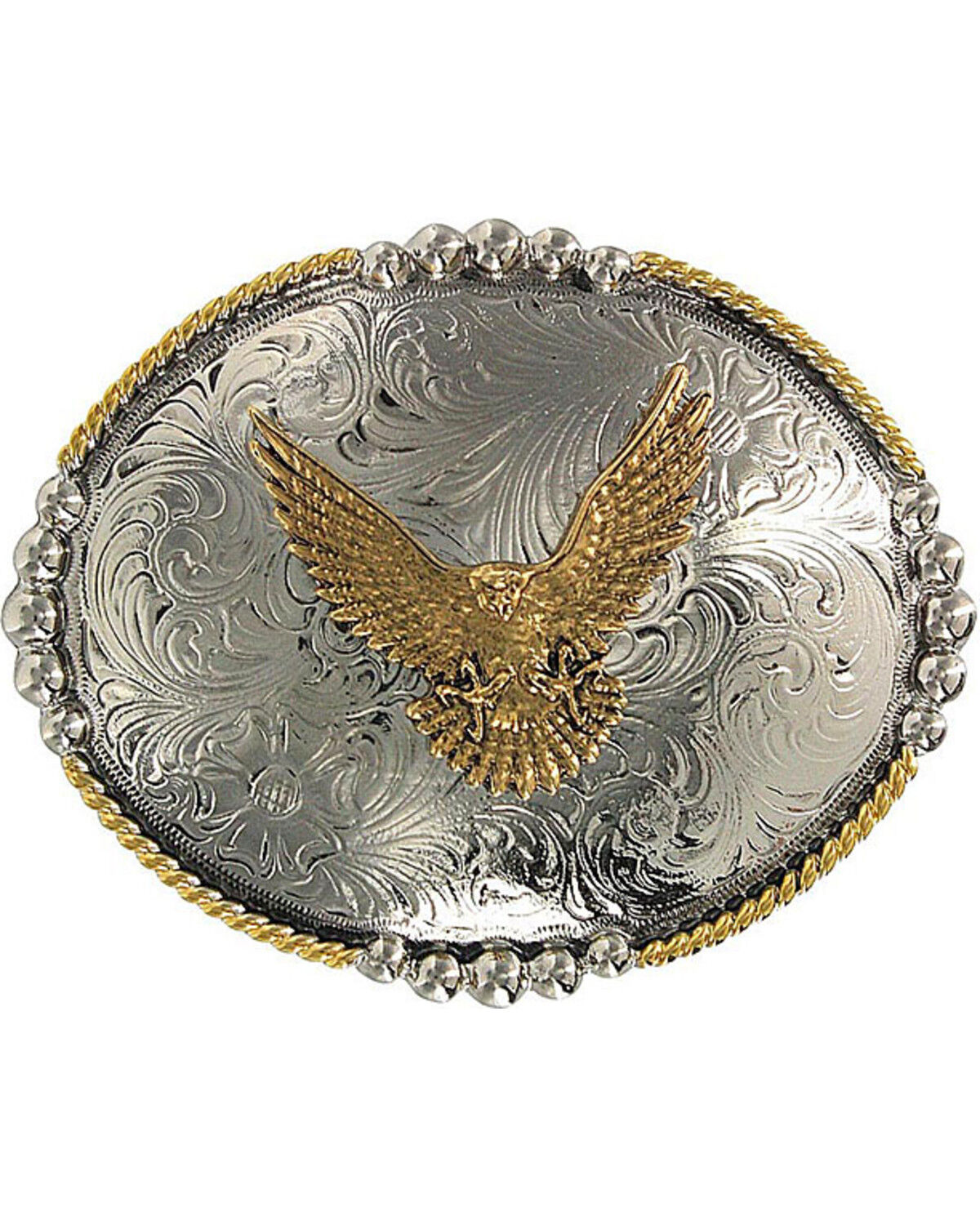 Image #1 - Cody James&reg; Oval Eagle Belt Buckle, Silver, hi-res