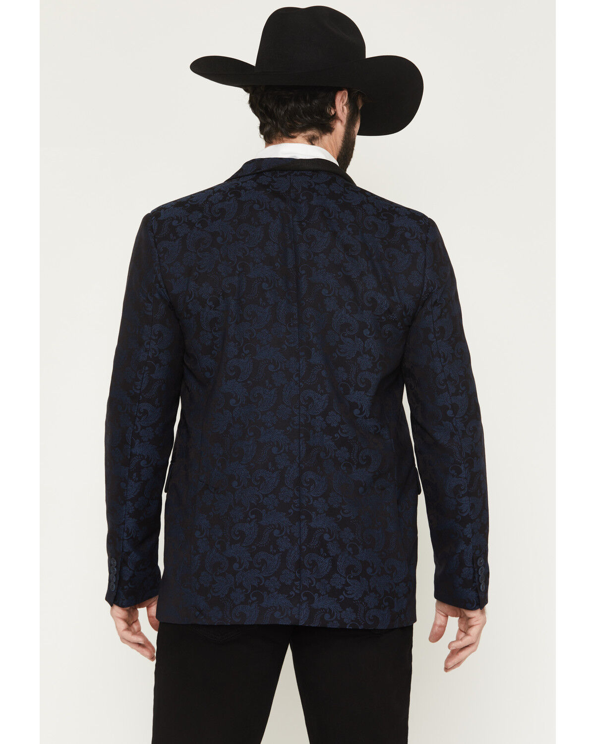 Image #4 - Rock & Roll Denim Men's Paisley Jacquard Modern Fit Sportcoat, Navy, hi-res