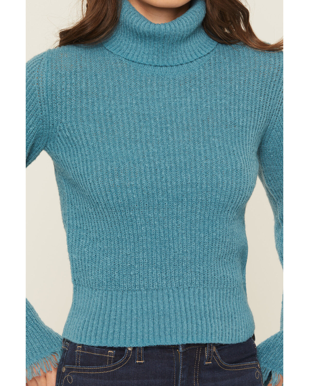 Image #3 - Shyanne Women's Bell Sleeve Marled Sweater, Turquoise, hi-res