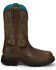 Image #2 - Justin Women's Tasha Waterproof Western Work Boots - Steel Toe, Brown, hi-res