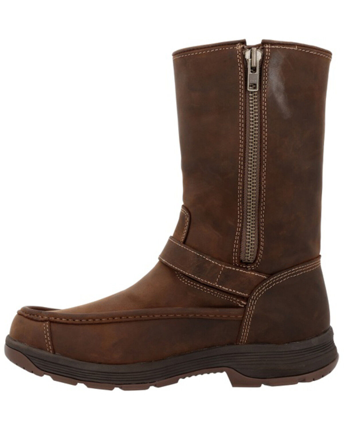 Image #3 - Georgia Men's 11" Athens Superlyte Waterproof Wellington Pull-On Work Boots - Soft Toe, Brown, hi-res