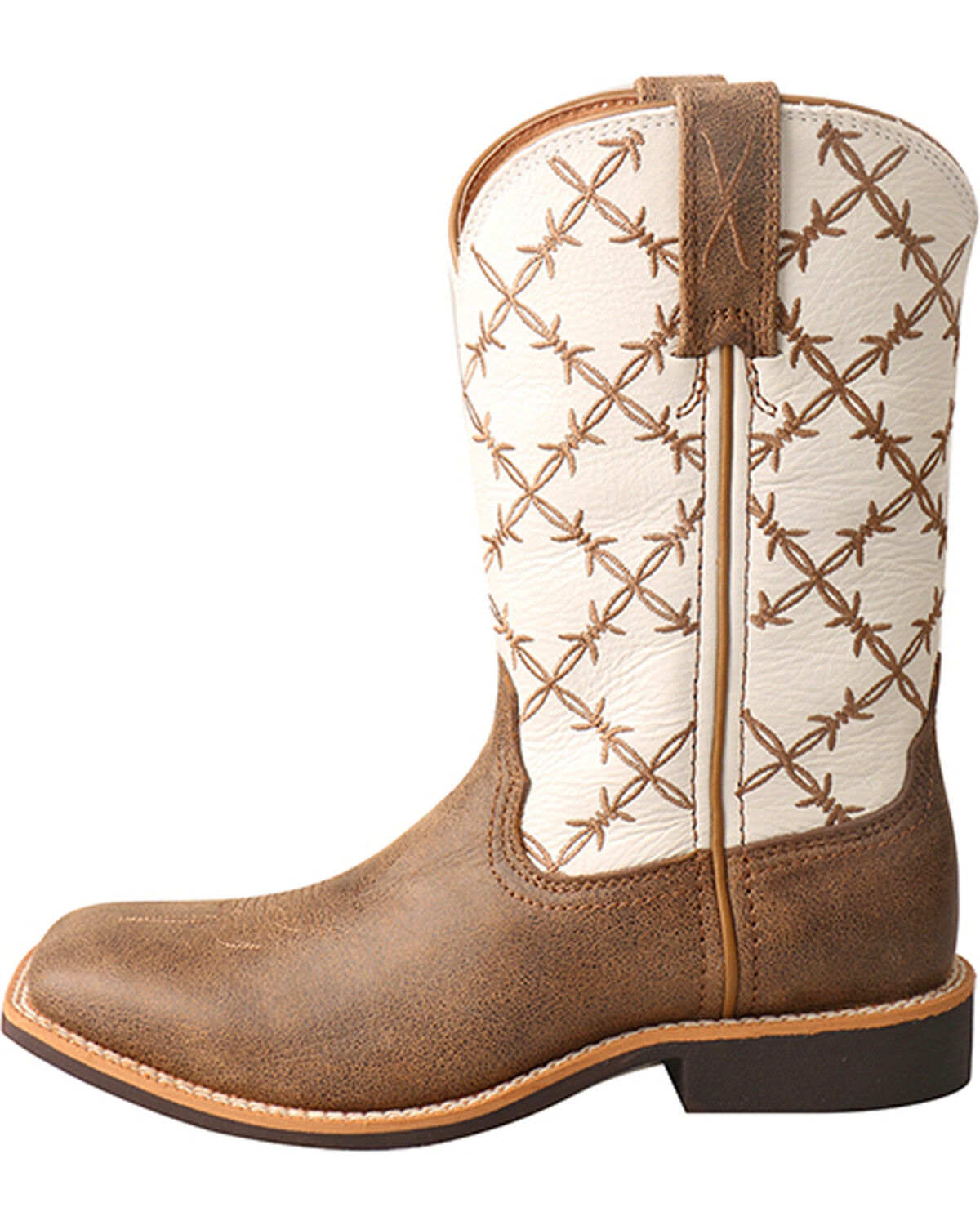 Image #3 - Twisted X Kid's Top Hand Western Boots - Square Toe, Brown, hi-res