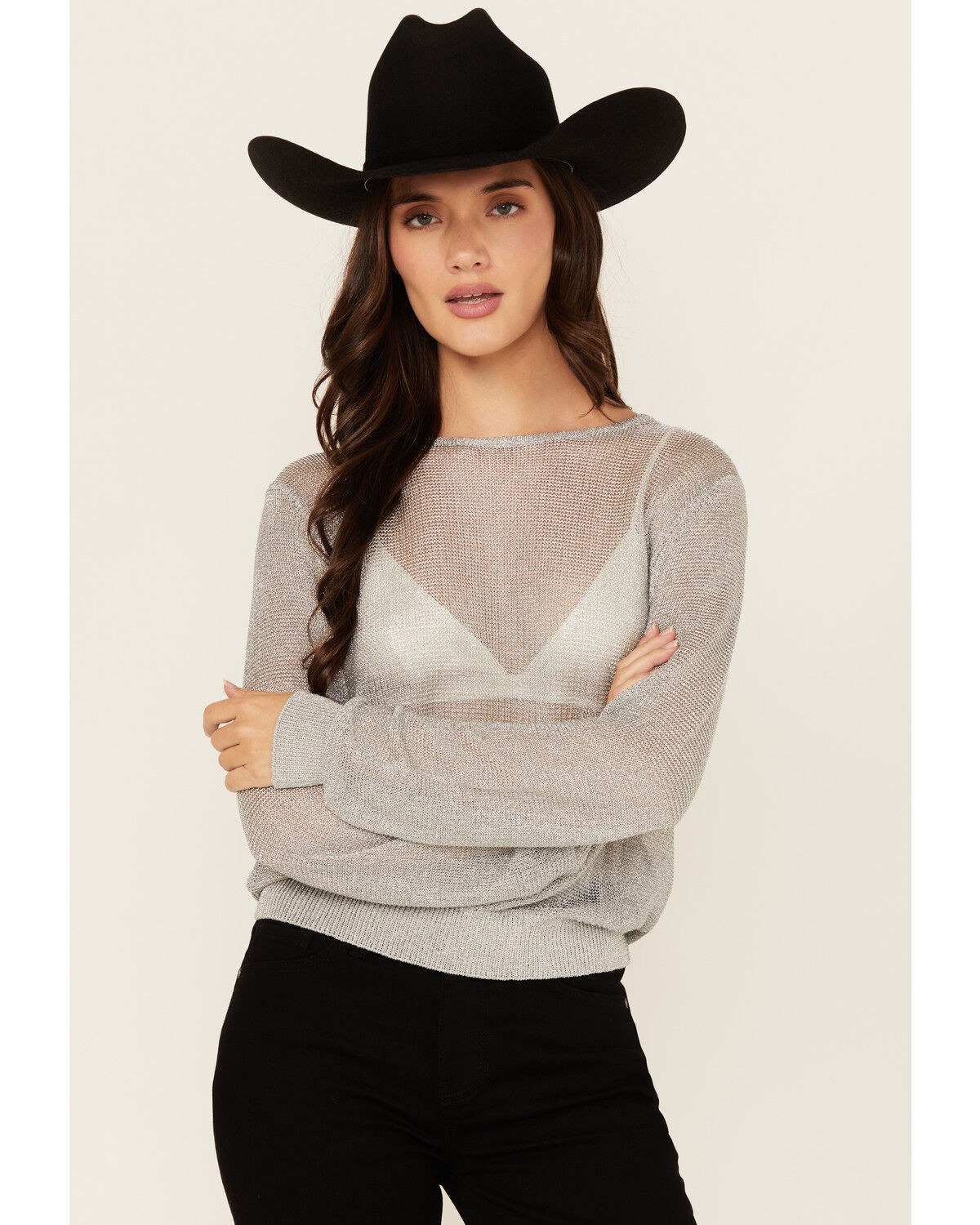 Image #2 - Revel Women's Long Sleeve Shirt, Silver, hi-res