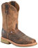Image #1 - Double H Men's Baker Pull-On Work Boots - Steel Toe, Tan, hi-res