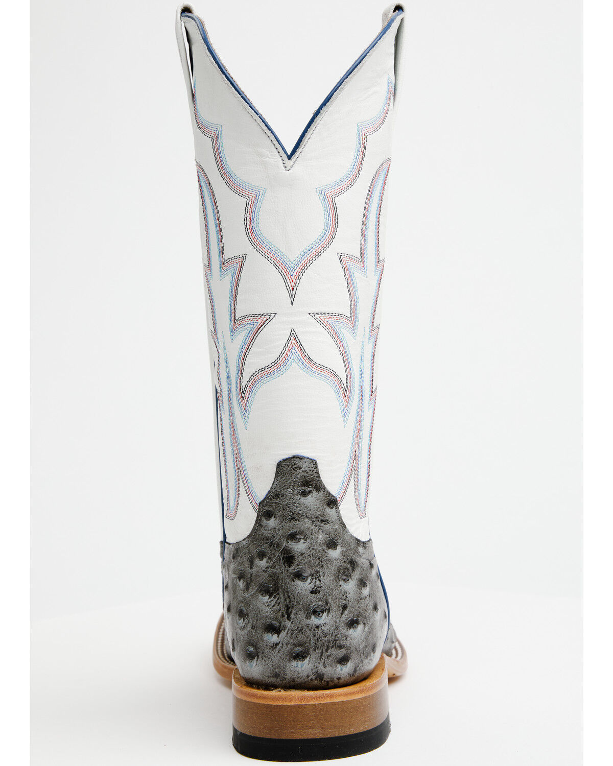 Image #5 - Horse Power Men's Ostrich Print Western Boots - Square Toe, Grey, hi-res