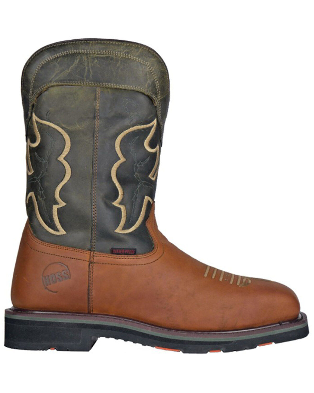 Image #2 - Hoss Men's Showdown 11" Wellington Western Work Boots - Composite Toe, Olive, hi-res