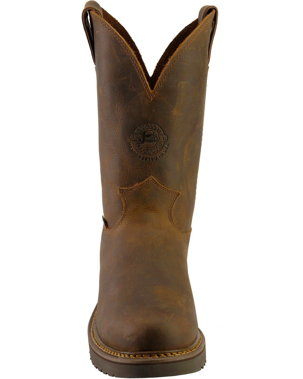 Image #4 - Justin Men's J-Max Balusters Electrical Hazard Pull On Work Boots - Steel Toe, Chocolate, hi-res