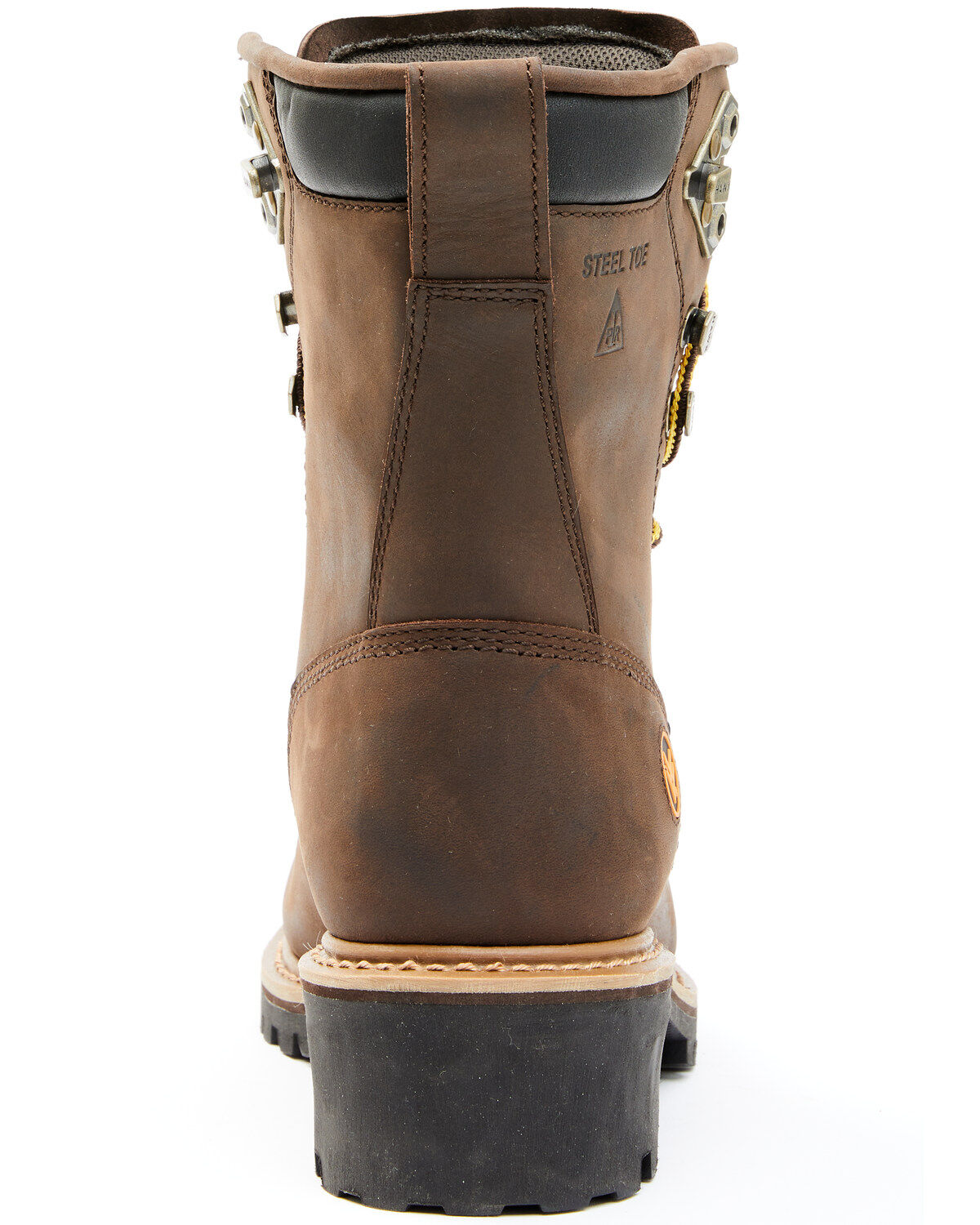 Image #5 - Hawx Men's 8" Waterproof Logger Boots - Steel Toe, Dark Brown, hi-res
