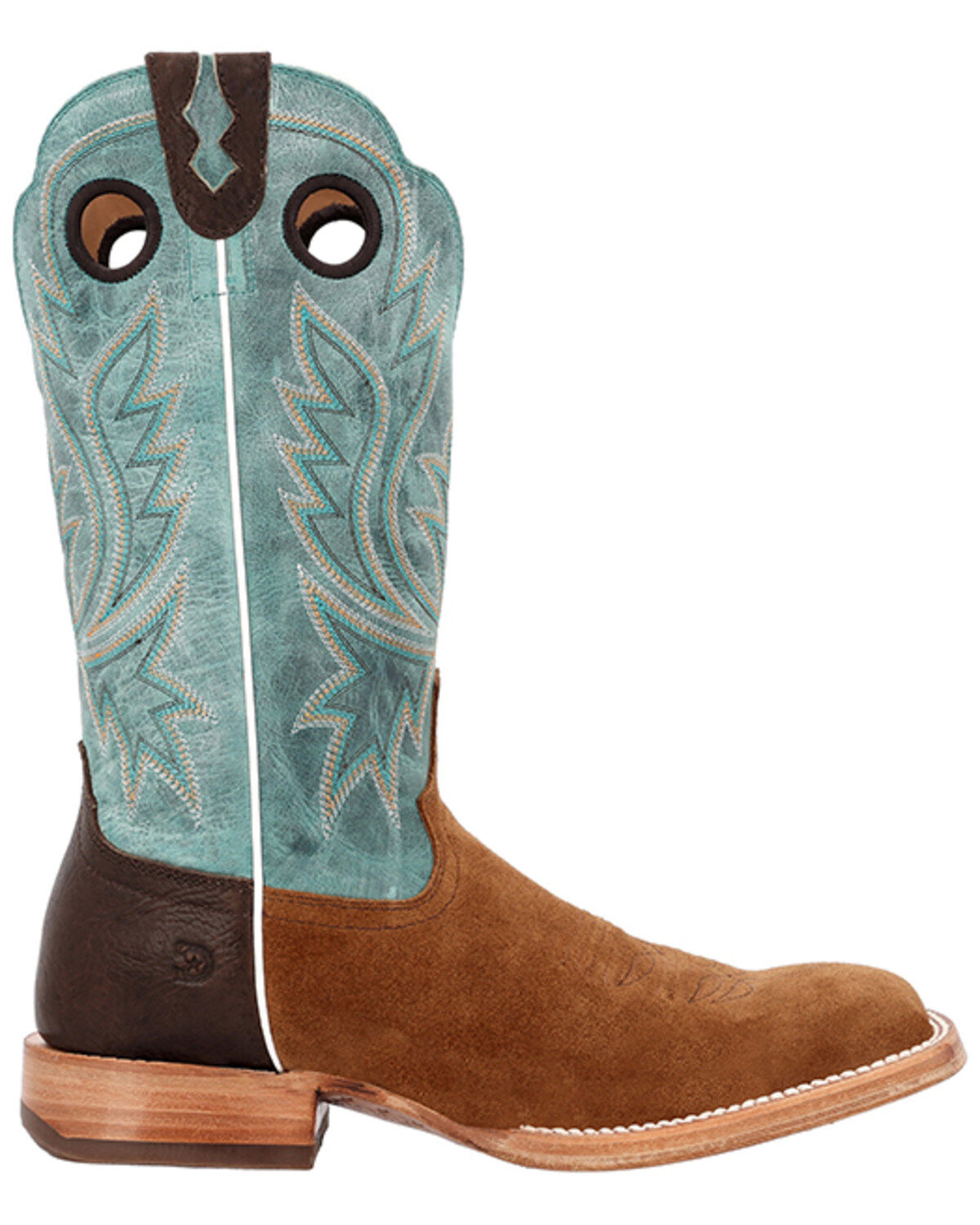 Image #2 - Durango Men's PRCA Collection Roughout Western Boots - Broad Square Toe, Multi, hi-res