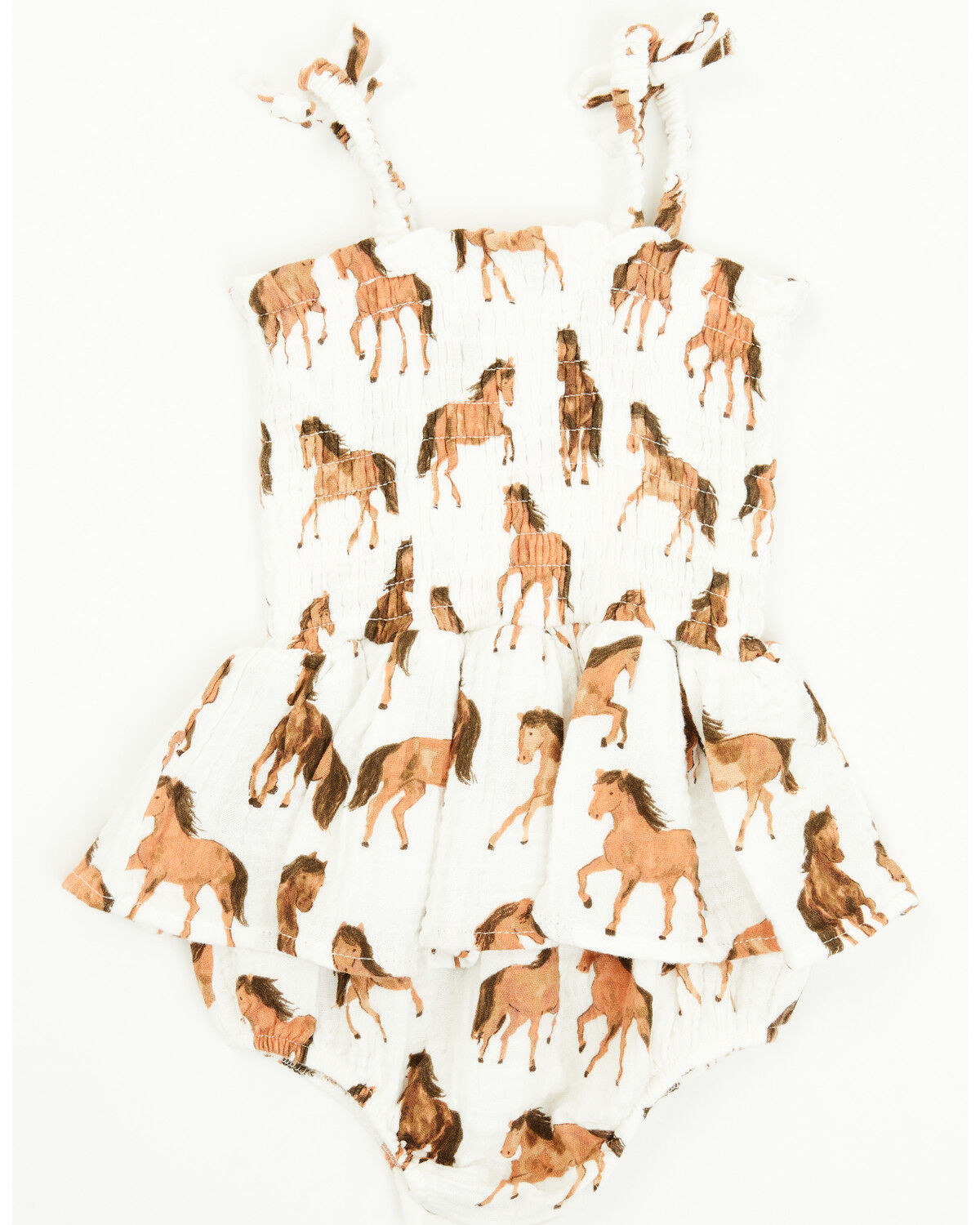 Image #3 - Angel Dear Infant Girls' Boot Barn Exclusive Horse Sleeveless Snap Onesie, White, hi-res