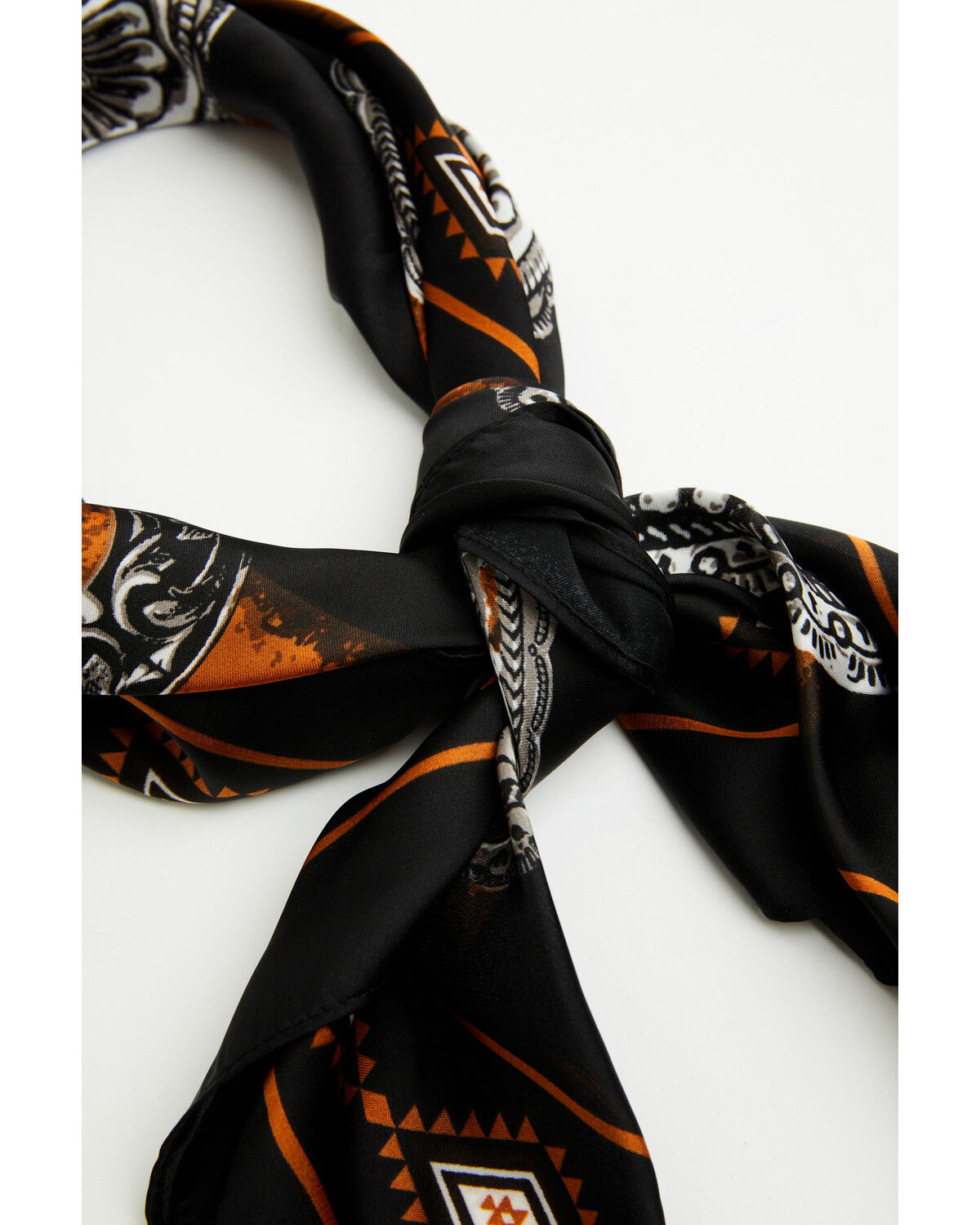 Image #2 - Shyanne Women's Delta Concho Buckle Printed Wild Rag, Black, hi-res