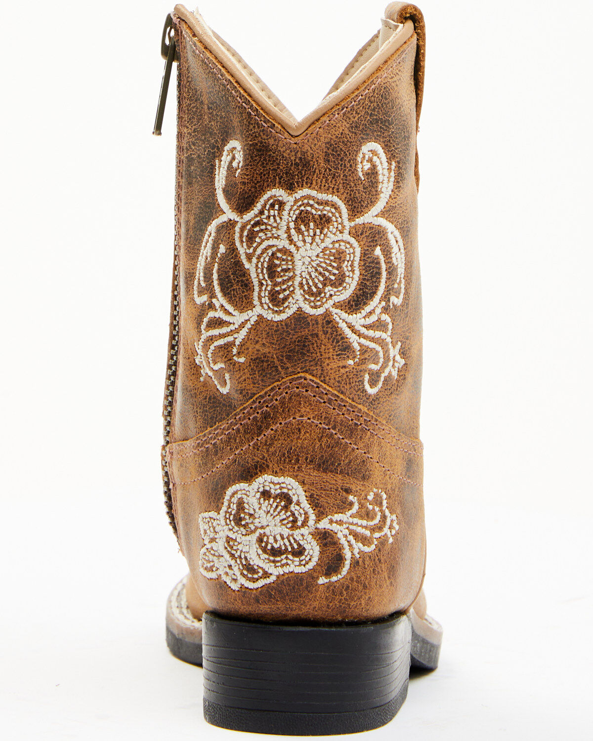 Image #5 - Shyanne Toddler Girls' Little Bitty Lasy Western Boots - Broad Square Toe, Brown, hi-res