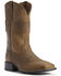 Image #1 - Ariat Men's Sport Patriot II American Flag Western Performance Boots - Broad Square Toe, Brown, hi-res