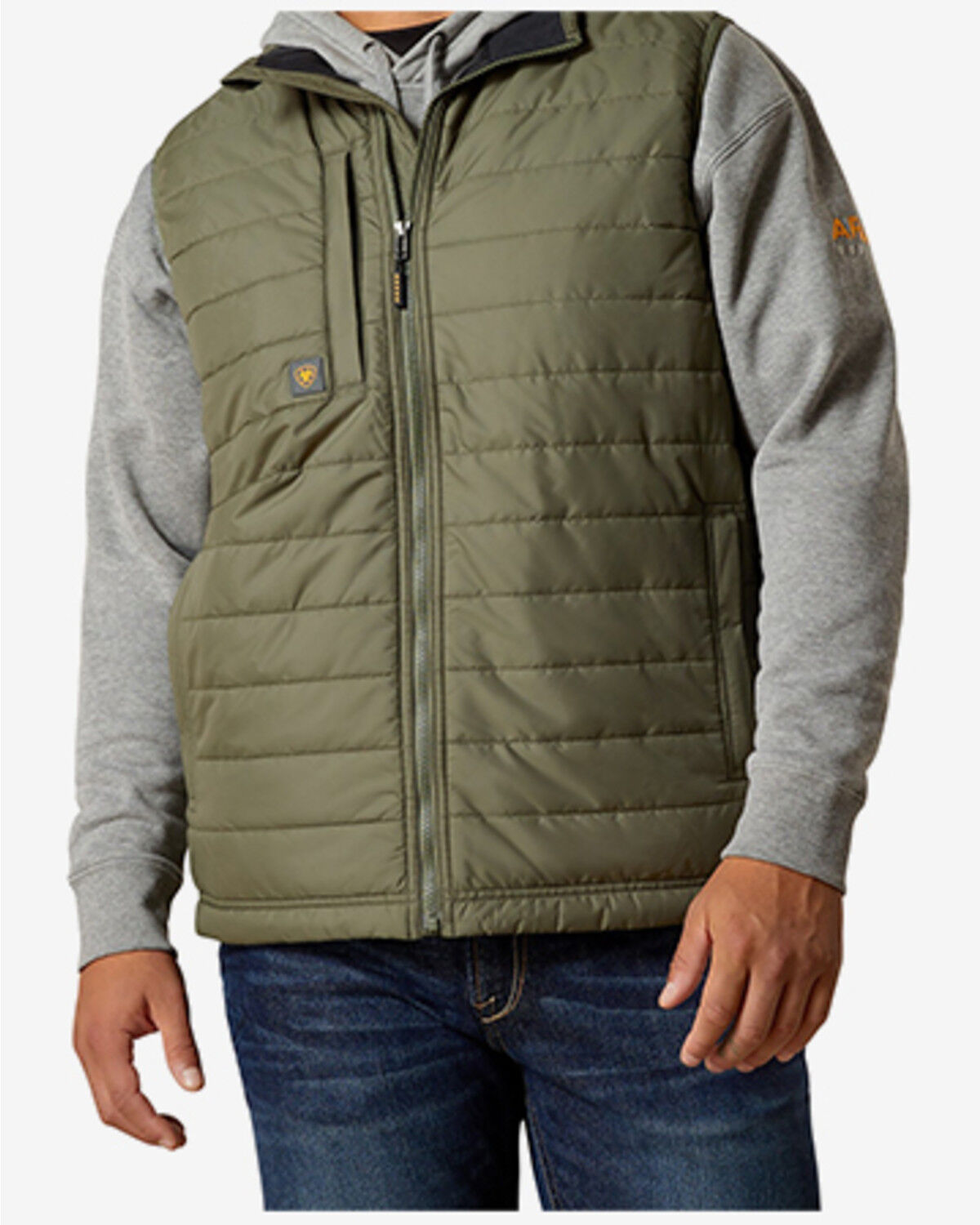 Image #1 - Ariat Men's Cordura &reg; Ripstop Lightweight Insulated Vest, Green, hi-res