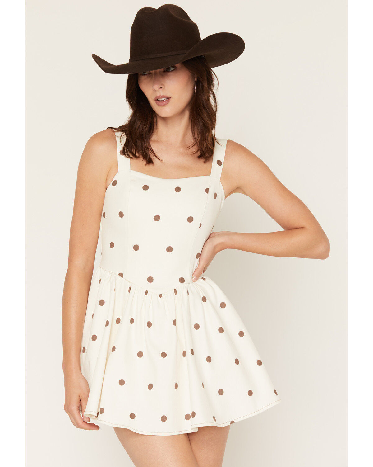 Cleo + Wolf Women's Polka Dot Sweetheart Mini Dress, Ivory, hi-res