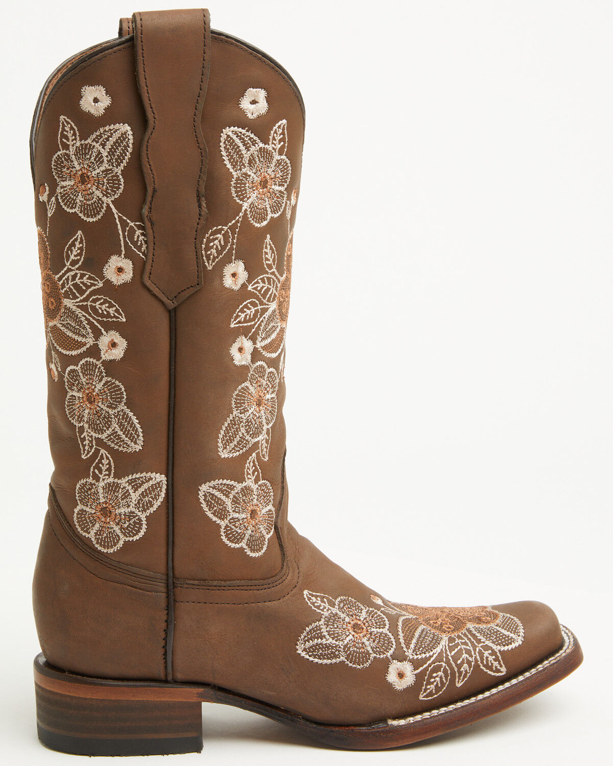 Image #2 - Circle G Women's Floral Embroidered Western Boots - Square Toe, Brown, hi-res