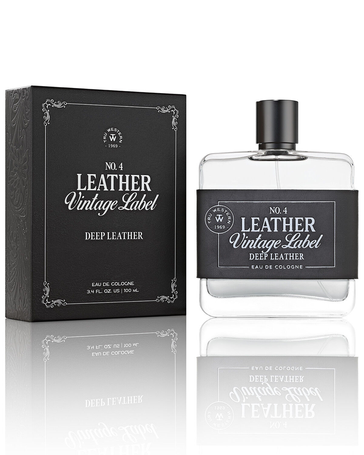 Image #1 - Tru Fragrances Men's No.4 Leather Vintage Label Deep Leather Cologne, No Color, hi-res