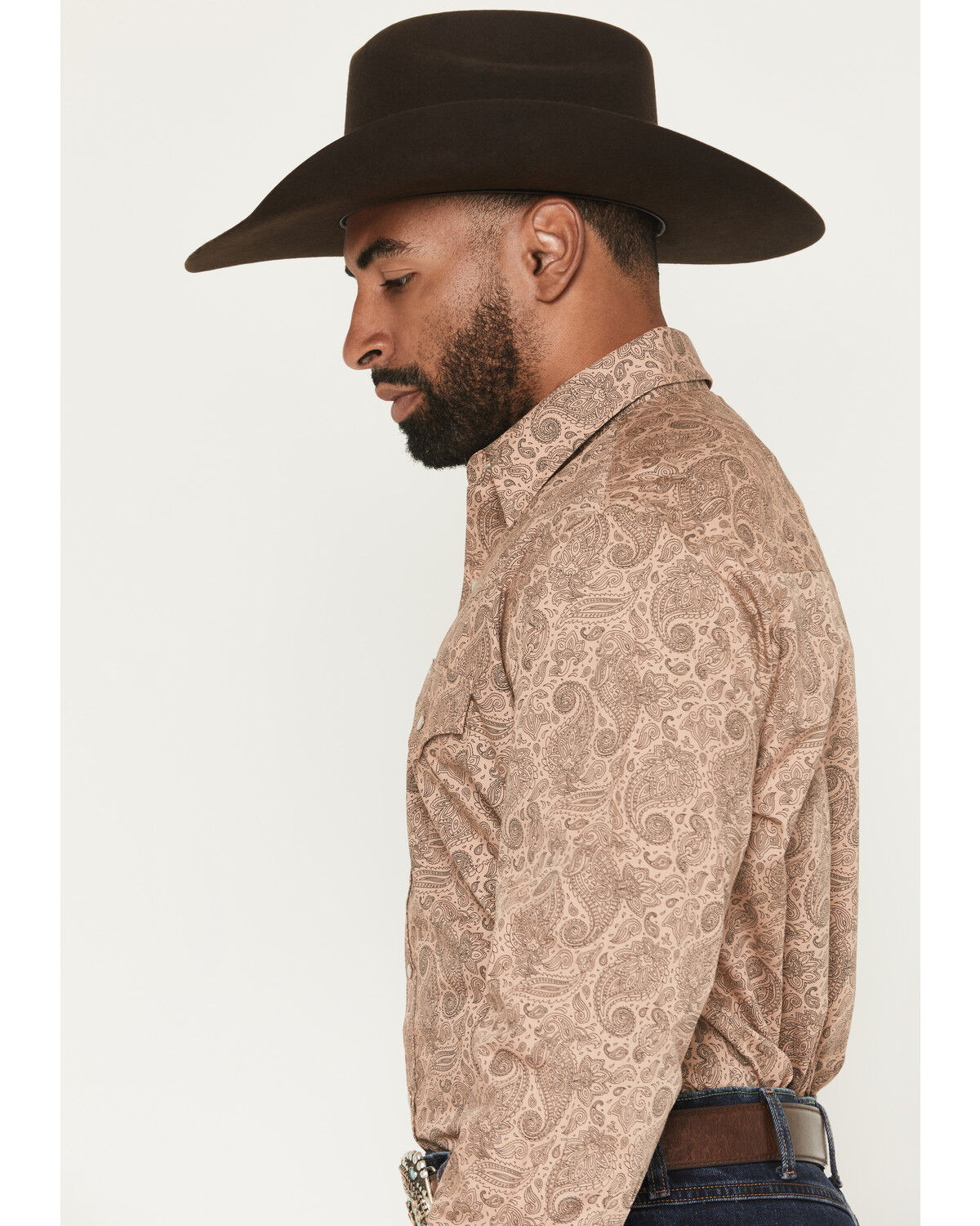 Image #2 - Ely Walker Men's Paisley Print Long Sleeve Pearl Snap Western Shirt - Big, , hi-res