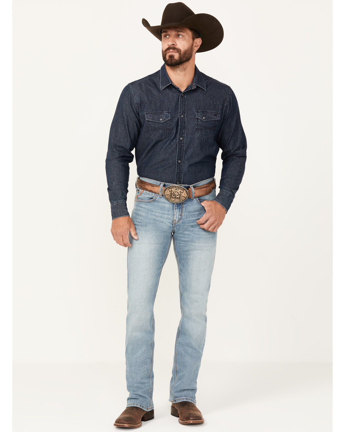 Image #1 - Ariat Men's M7 Linda Ray Light Wash Slim Straight Pro Series Performance Denim Jeans, Light Wash, hi-res