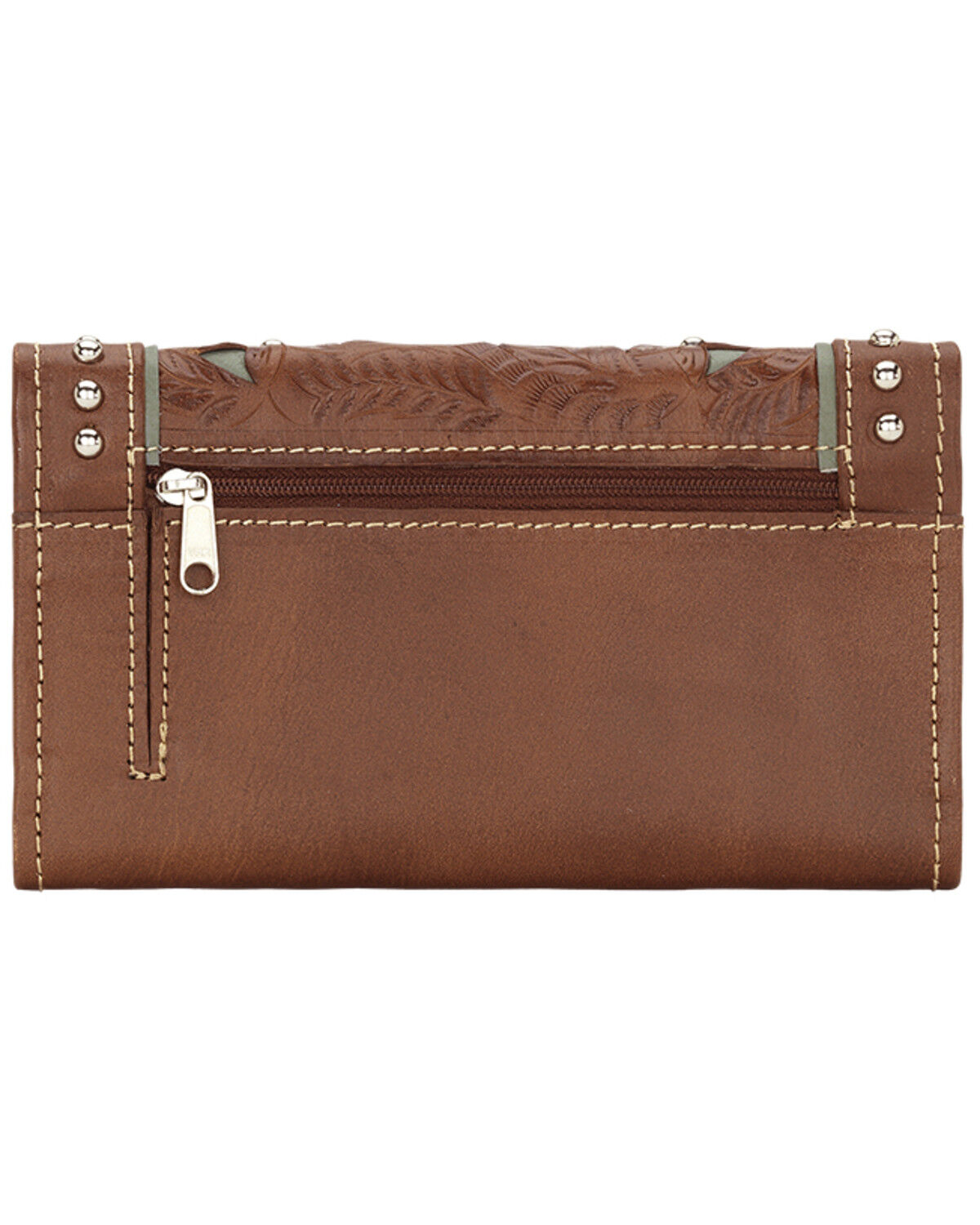 Image #2 - American West Lady Lace Tri-Fold Leather Wallet, Brown, hi-res