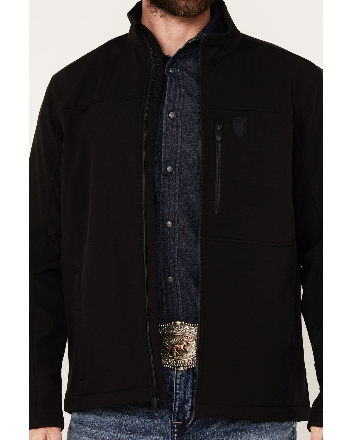 Image #3 - RANK 45&reg; Men's Richwood Softshell Jacket, Black, hi-res