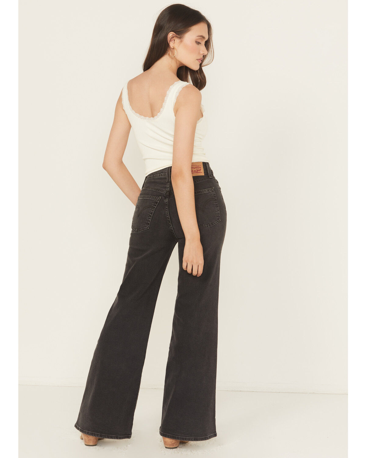 Image #3 - Levi's Women's Cut and Dry Ribcage Bell Bottom Flare Denim Jeans, Black, hi-res