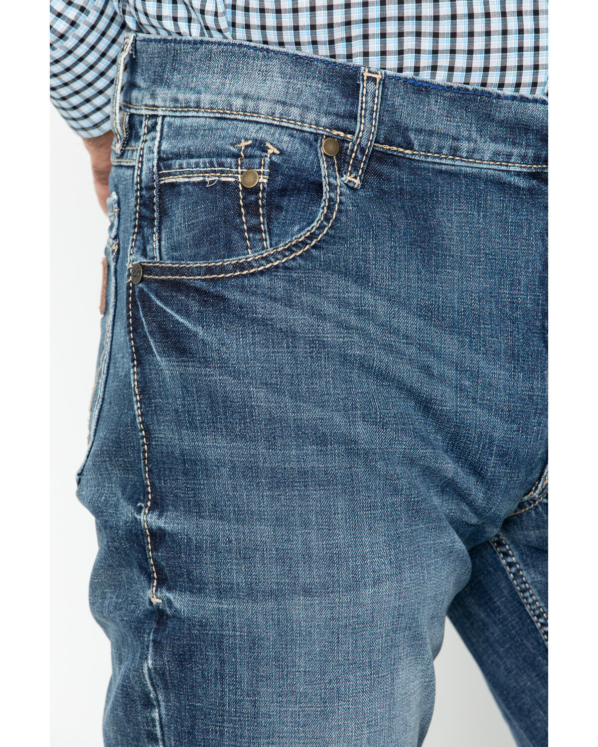 Image #3 - Wrangler Retro Men's Layton Slim Fit Bootcut Jeans - Big, Indigo, hi-res