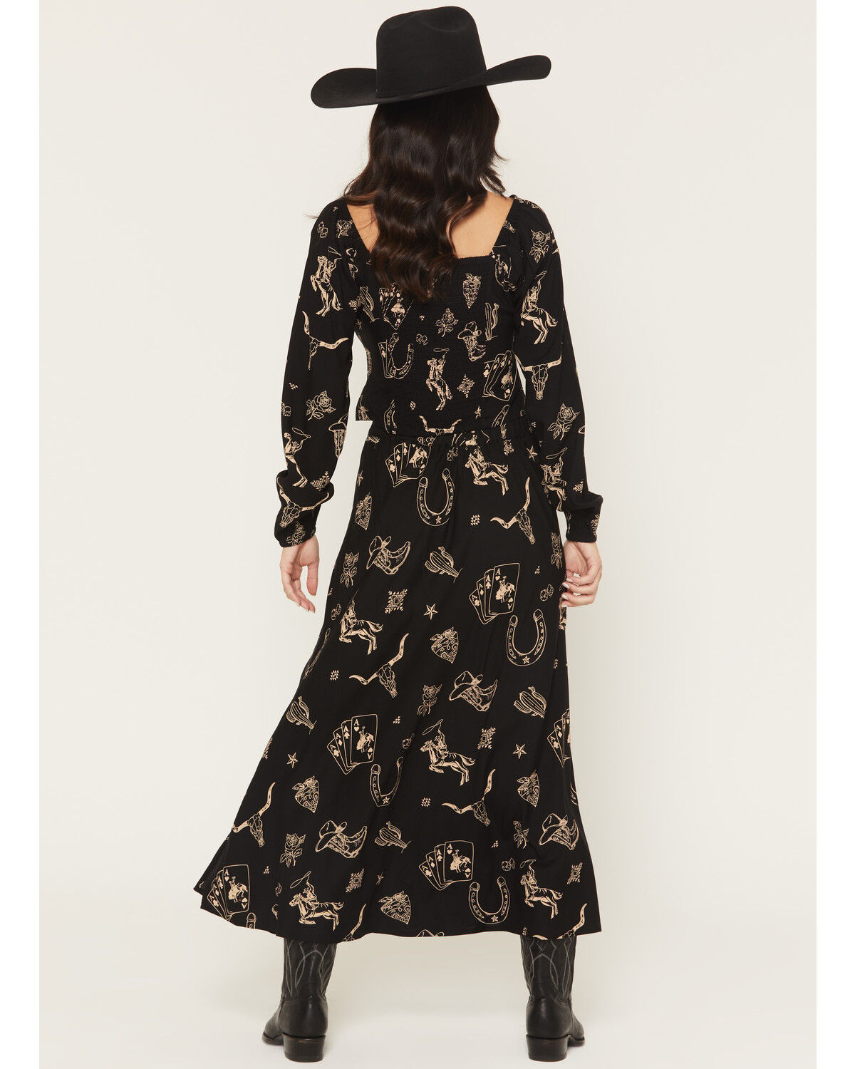 Image #4 - Idyllwind Women's Lutie Conversational Print Midi Skirt, Black, hi-res