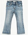 Image #3 - Shyanne Toddler Girls' Dawn Studded Back Bootcut Stretch Denim Jeans, Dark Wash, hi-res