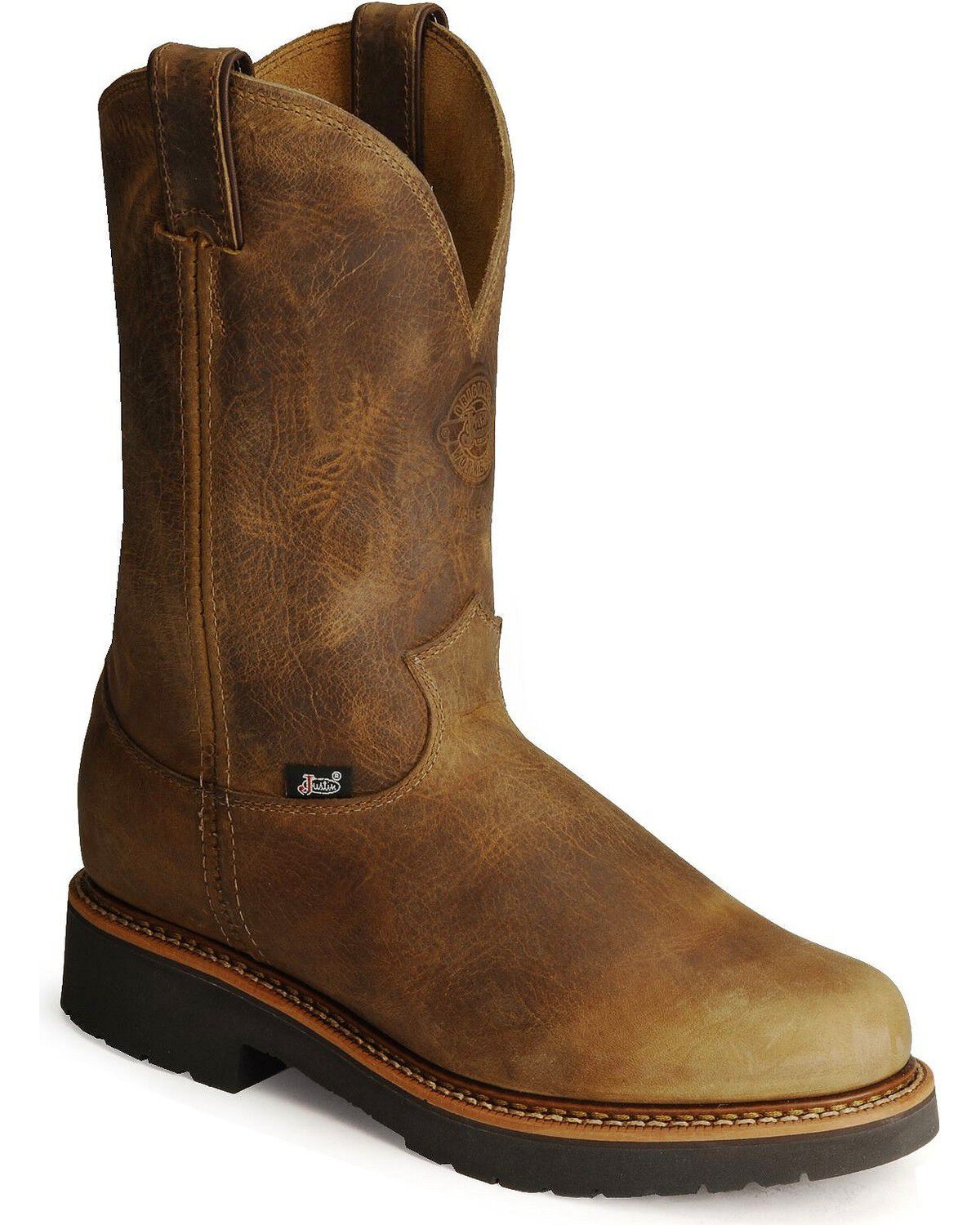 Justin Men's J-Max Blueprint Bay Gaucho EH Pull On Work Boots - Soft Toe, Tan, hi-res