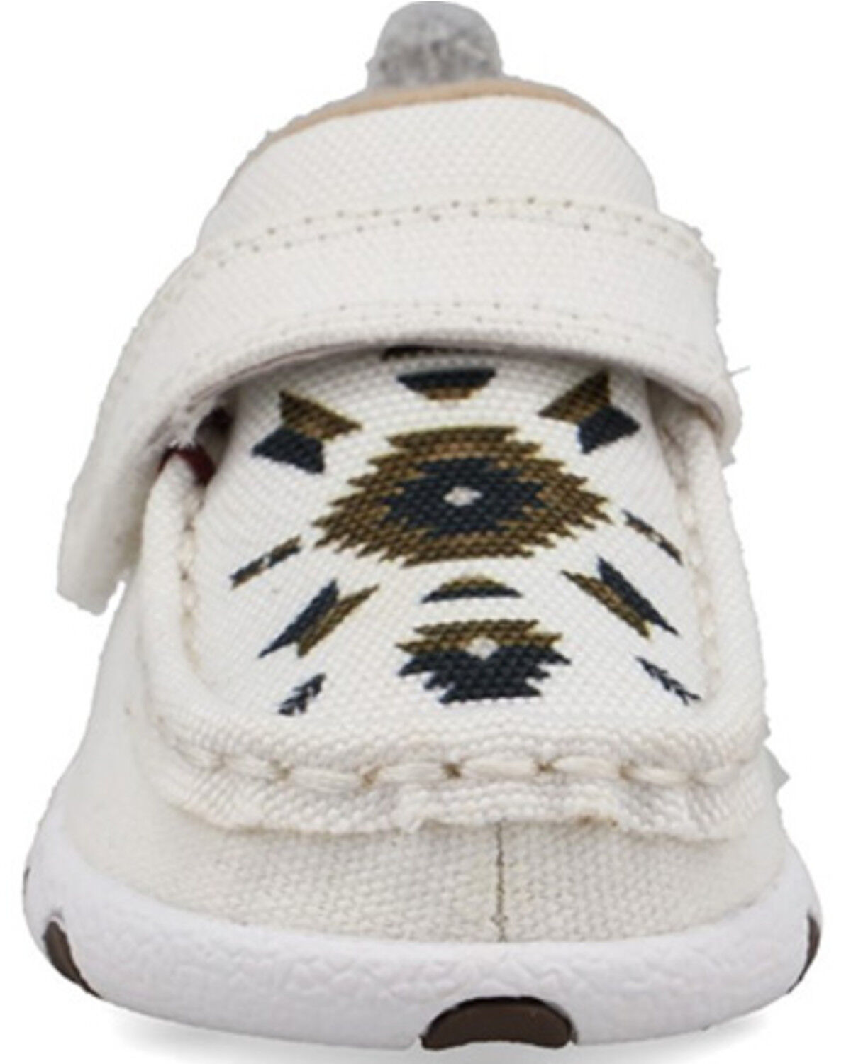 Image #4 - Twisted X Infant Kid's Southwestern Print Driving Mocs, White, hi-res