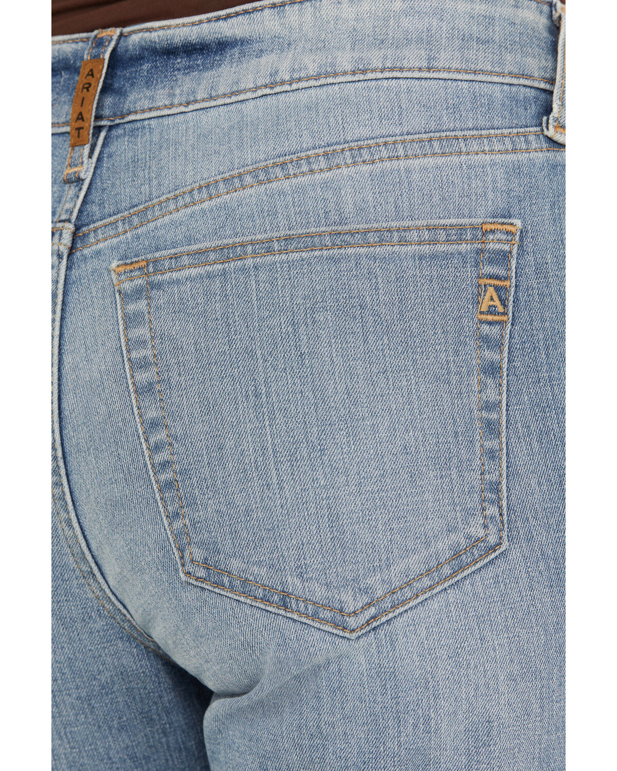 Image #4 - Ariat Women's Bridle Medium Wash High Rise Slim Straight Stretch Denim Jeans, Medium Wash, hi-res