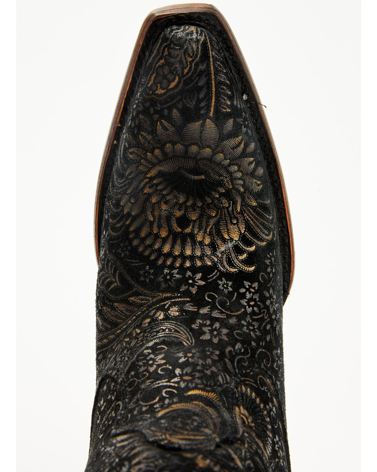 Image #6 - Corral Women's Floral Tall Western Boots - Snip Toe, Gold, hi-res