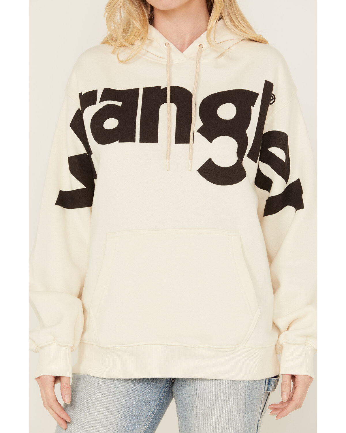 Image #3 - Wrangler Retro Women's Large Logo Hoodie, Cream, hi-res
