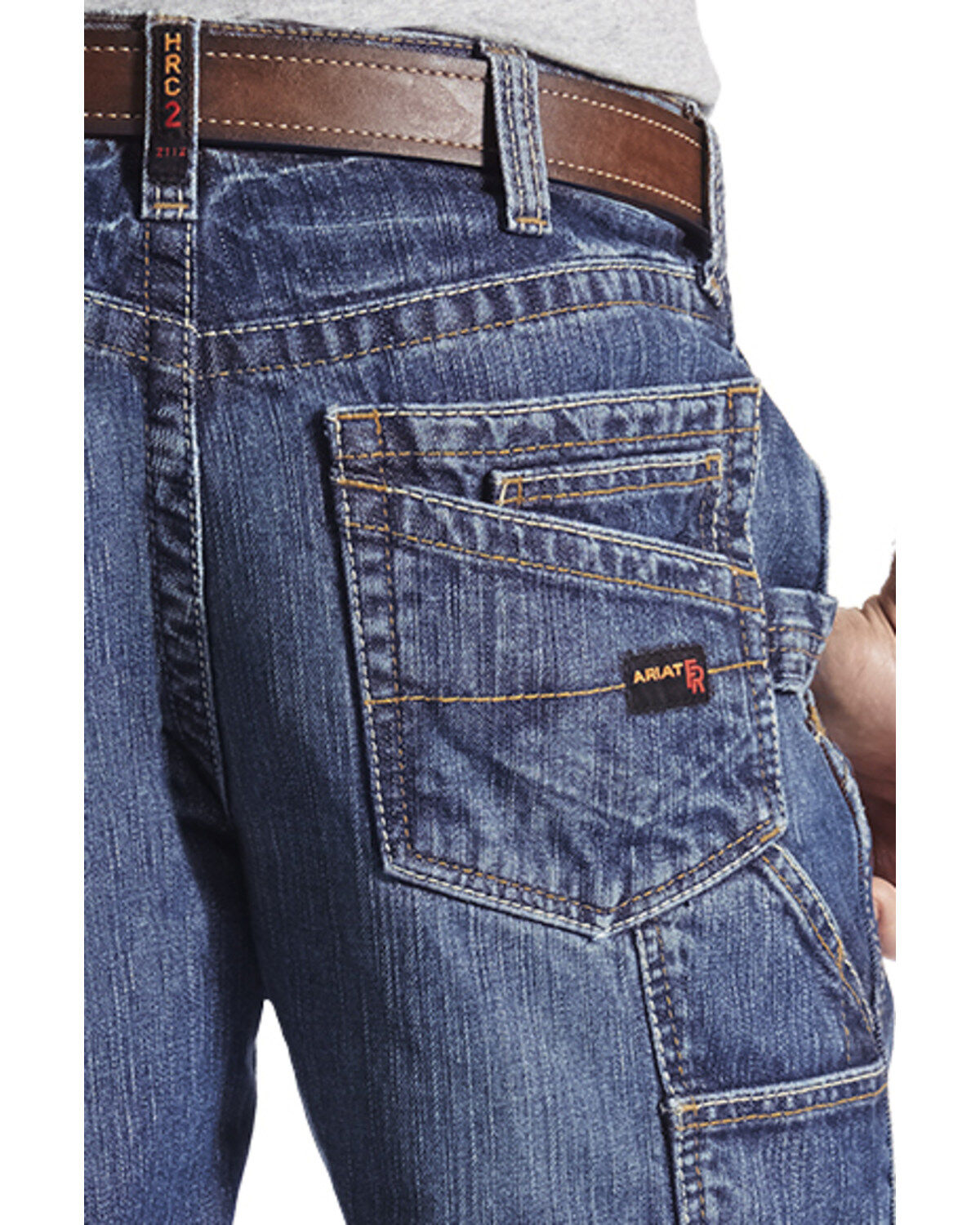 Image #3 - Ariat Men's FR M4 Workhorse Relaxed Fit Pants, Denim, hi-res