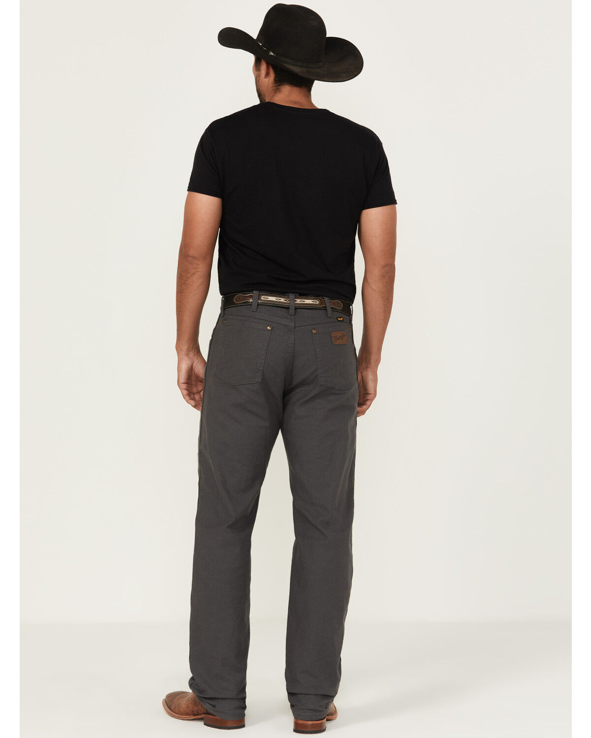 Image #3 - Wrangler Men's Tough Comfort Regular Fit Stretch Canvas Pants - Tall, Dark Grey, hi-res