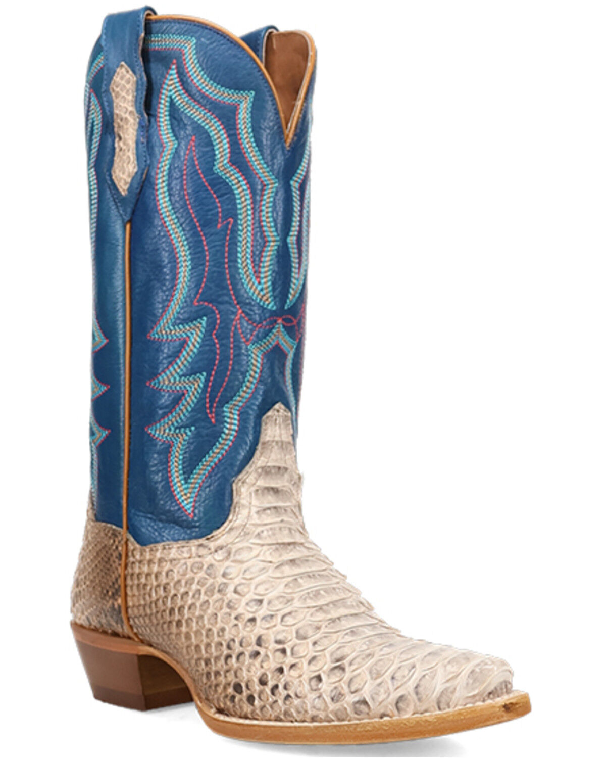 Image #1 - Dan Post Women's Petunia Dream Exotic Python Western Boots - Round Toe, Cream, hi-res