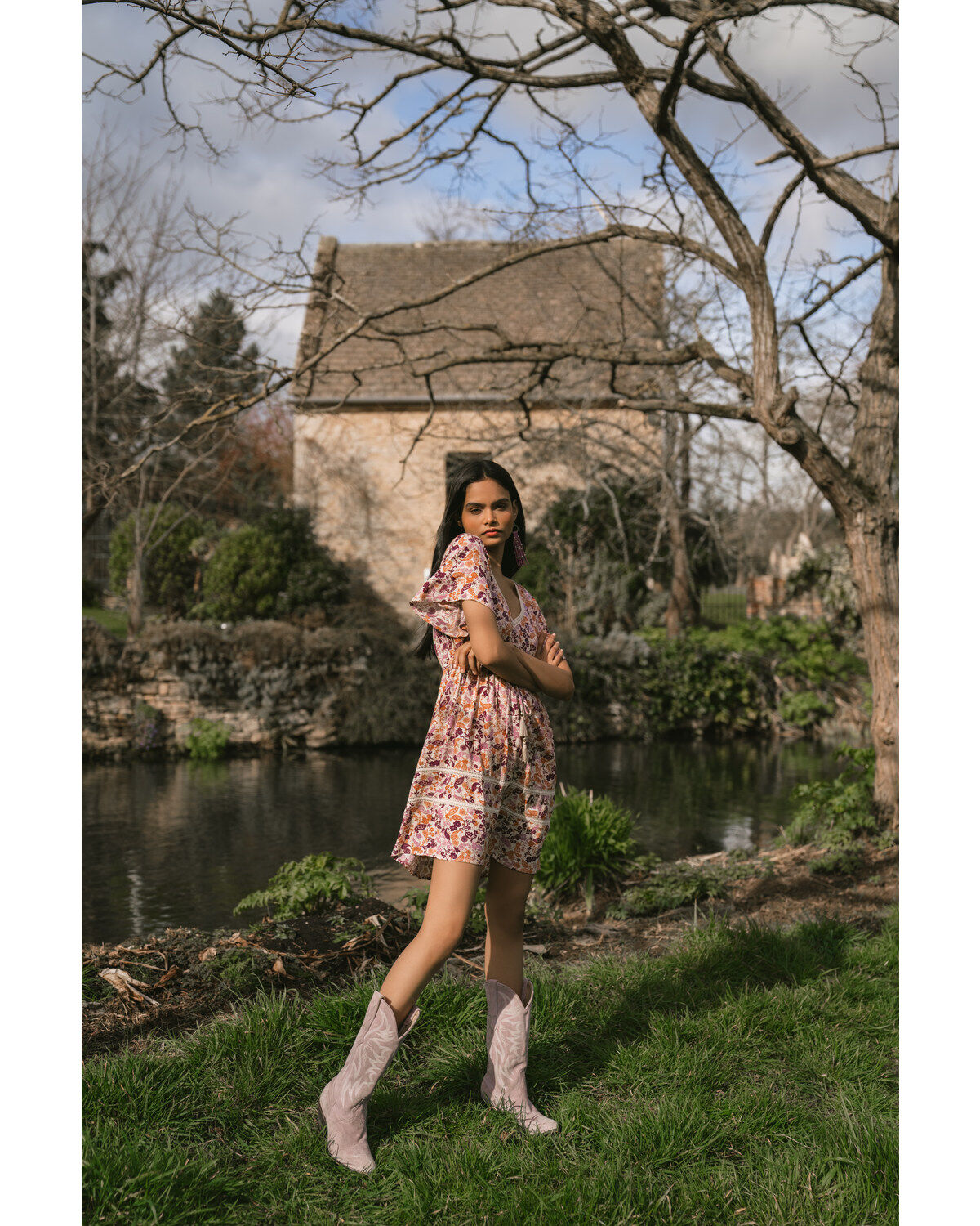 Idyllwind Women's Blossom Court Floral Mini Dress, Lavender, hi-res