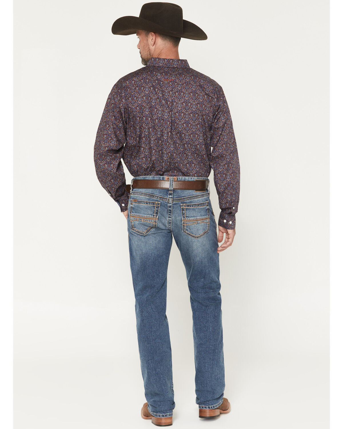 Image #3 - Ariat Men's Boot Barn Exclusive M7 Livermore Coltrane Medium Wash Slim Straight Stretch Denim Jeans, Medium Wash, hi-res