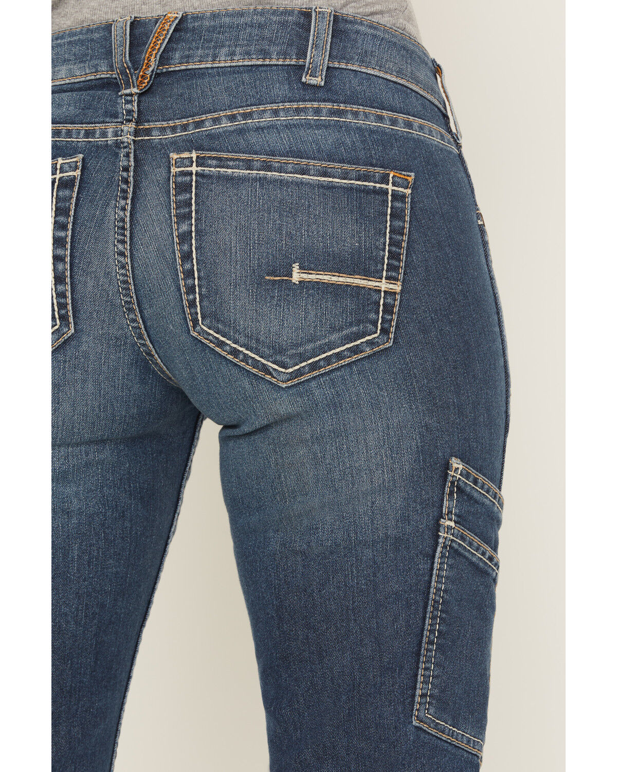 Image #4 - Ariat Women's Rebar Mid Rise Durastretch Nightride Riveter Work Straight Jeans, Blue, hi-res